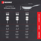 Bergner Argent 5CX 5-Ply Stainless Steel Fry Pan with Riveted Cast Handle & Induction Base Copper Core Base