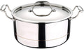 BERGNER Argent 5Cx 5-Ply Copper Core Stainless Steel Cooking Casserole/Biryani Pot/Handi with Lid,Induction Base, 24 Cm (4.9Ltr), Gas Ready,Non-Stick, 4.9 Liter