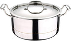 BERGNER Argent 5Cx 5-Ply Copper Core Stainless Steel Cooking Casserole/Biryani Pot/Handi with Lid,Induction Base, 24 Cm (4.9Ltr), Gas Ready,Non-Stick, 4.9 Liter