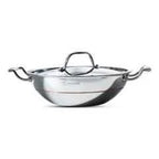 Bergner Argent 5CX  Silver Stainless Steel Kadhai with Stainless Steel Lid Copper Core